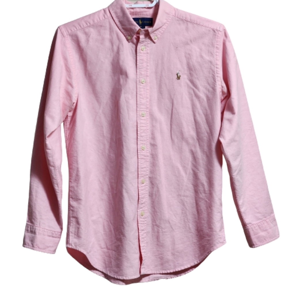 RALPH lauren button down long sleeves shirt 100% cotton color pink size S
